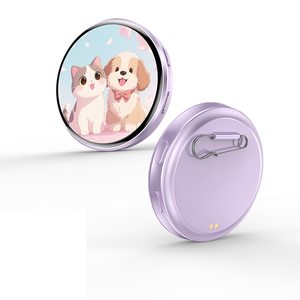 E87 Custom Photo Digital Badge With Touchscreen Display 128X128 TFT Screen USB Rechargeable <b>Smart</b> Earpick - Product Image 5