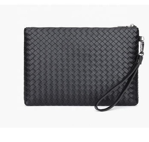 Bogia – sacs à main en <span class=keywords><strong>cuir</strong></span> PU pour hommes, Style de bureau en gros, ensembles de sacoches tressées noires à la mode - Product Image 3