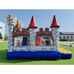 Château gonflable de qualité commerciale, dinosaure, <span class=keywords><strong>dragon</strong></span>, château gonflable extérieur, combo avec toboggan pour enfants - Product Image 4