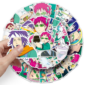 50PCS/SET Pegatinas de Anime de la Película 'La Vida Desastrosa de <span class=keywords><strong>Saiki</strong></span>', Decoración para Equipaje, Impermeables, para Ventanas de Coche, Portátiles - Product Image 4