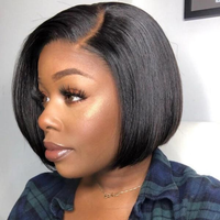 Perruques courtes en cheveux humains Super Double Drawn Bob, pré-coupées, avec fermeture en dentelle 4x4, sans colle, pré-épilées, prêtes à porter, fournisseurs de perruques