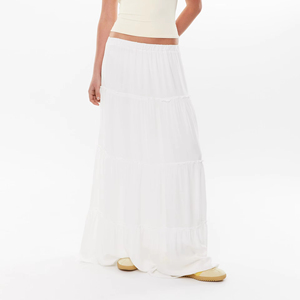 Runwaylover R489 <strong>White</strong> Long Cake <strong>Maxi</strong> <strong>Skirt</strong> - Product Image 1