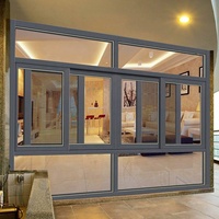 Ventanas Corredizas Francesas de Diseño Moderno, Ventana Plegable de Aleación de Aluminio Insonorizada, Horizontal de Acero Inoxidable para Uso en Hoteles