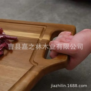 Planche à découper en bois d'acacia rectangulaire avec poignée pour la cuisine, petite, moyenne, grande taille, couleur naturelle D45 - Product Image 2