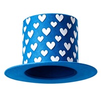Chapeau haut de forme à imprimé cœurs pour hommes et femmes, chapeau de fête coloré à large bord, chapeau de costume amusant pour événements de carnaval et Halloween
