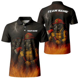 2025 <span class=keywords><strong>Polo</strong></span> <span class=keywords><strong>pompier</strong></span> personnalisé à manches courtes uniforme évacuant l'humidité pour hommes Performance de travail conception polynésienne bas quantité minimale de commande - Product Image 1