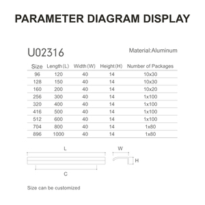 Versteckte Schublade Hardware Aluminium Profil Griff Türgriffe für Küchen schränke Kommoden Schlafzimmer Badezimmer Hotels - Product Image 3