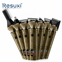 Ensemble de toilettage pour homme Resuxi 886, tondeuse à cheveux rechargeable 7 en 1, tondeuse à zéro espacement, charge USB, écran LCD, tondeuse en métal