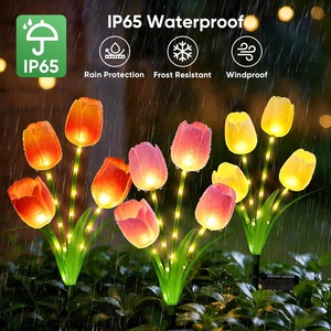 Luci Solari a Tulipano NESSTU per Esterni, Set da 3, Luci da Giardino a Fiore Solari con Steli Pieghevoli, Impermeabili IP65, 800mAh, 12 Ore di Illuminazione per Giardino - Product Image 4