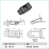 Loquet à bascule en plastique de haute qualité XUKUN avec fermoir pour portes d'armoires d'équipement Modèle XK724-3W