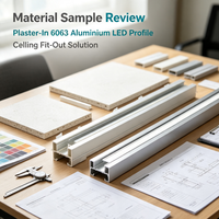 Profilé LED en aluminium 6063 de haute qualité, encastrable, pour éclairage linéaire, idéal pour les projets de plafonds.