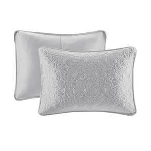 DB Reversible <b>Bedspread</b> Set Grey Queen Size Cotton Polyester Floral <b>Patchwork</b> Home Classic Style - Product Image 2