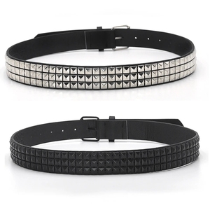 Nouvelle <span class=keywords><strong>ceinture</strong></span> tendance 2026 <span class=keywords><strong>en</strong></span> PU pour <span class=keywords><strong>femme</strong></span>, style punk rock, avec <span class=keywords><strong>perles</strong></span> carrées, rivets et double boucle réglable, pour un look hip-hop. - Product Image 1