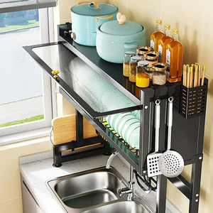 85cm sopra il lavello scolapiatti da cucina scolapiatti scolapiatti scolapiatti lavello per essiccare contenitori in ferro e scaffali Escurridor De Platos - Product Image 3