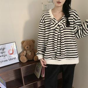 Conjuntos de ropa de dormir 2554 # invierno medio terciopelo Pijamas Mujer Princesa viento grueso dulce niña ropa de casa conjunto de pijamas - Product Image 5