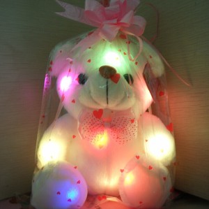 En stock 22cm doux <span class=keywords><strong>nuit</strong></span> lueur compagnon poupée ours en peluche jouet lumineux Led ours en peluche - Product Image 3