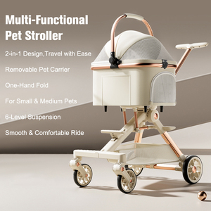 2 in 1 <strong>Pet</strong> Stroller Portable Foldable Breathable Mesh Window Storage Basket 360 Rotating Wheel <strong>Pet</strong> <strong>Pram</strong> - Product Image 1