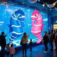 Décoration de plafond géante gonflable en forme de hippocampe (6-8 pieds) sur le thème de la mer, pour fêtes océaniques, aquariums, centres commerciaux, mariages et événements, avec gonflage électrique