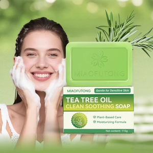 <strong>Best</strong>-selling Smoothing Moisturizing <strong>Antibacterial</strong> Scented Tea Tree Essential Oil Handmade <strong>Bar</strong> <strong>Soap</strong> for Facial Cleaning - Product Image 1