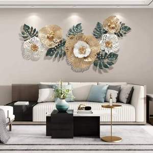 137x67cm luce stile nordico di lusso metallo appeso decorazione grande soggiorno a forma di fiore appesa parete arte decorazione per la casa - Product Image 1