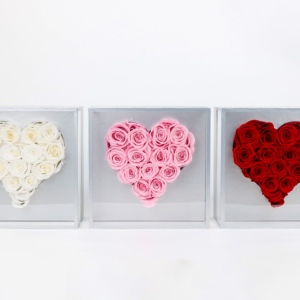 กล่องอะคริลิครูปหัวใจที่เก็บรักษาไว้ใหม่จัดดอกไม้ของขวัญที่เก็บรักษาไว้กุหลาบสำหรับวันวาเลนไทน์ - Product Image 5