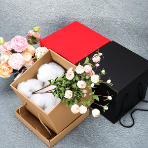 Cajas de Embalaje Cuadradas de Papel Recubierto Marrón Personalizadas al por Mayor <span class=keywords><strong>con</strong></span> Asa de <span class=keywords><strong>Cuerda</strong></span>, Forro de Esponja, Grabado y Laminación Mate - Product Image 2