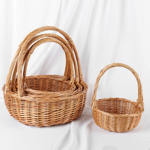 Портативная корзина для хранения овощей и фруктов из ротанга - Product Image 4