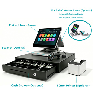 Sistemi POS all'ingrosso per produttori: Terminale POS con touchscreen da 15,6'' per ristoranti e negozi al dettaglio, Registratore di cassa POS Windows - Product Image 3