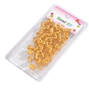Perles tubulaires en argent doré pour tresses, <span class=keywords><strong>bijoux</strong></span>, anneau de Dreadlock, perles réglables, manchettes de tresse, perles de <span class=keywords><strong>cheveux</strong></span> - Product Image 5