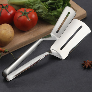 Suministro directo de fábrica: Pinzas para carne de acero inoxidable 304, pinzas para barbacoa antideslizantes, espátula para freír pescado - Product Image 5