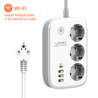 LDNIO SEW3452 Multiprise intelligente Wi-Fi en promotion avec 3 prises européennes PD (30W MAX) et QC3.0