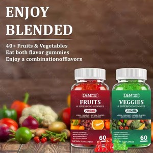 Permen Buah & Sayuran untuk Kesehatan Usus, Suplemen Vitamin <span class=keywords><strong>Multivitamin</strong></span> Sayuran Hijau Harian - Product Image 2