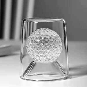 Vente en gros à prix réduit Verre à whisky personnalisé en forme de balle de golf en verre borosilicate de haute qualité - Product Image 4