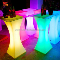 Tables de bar lumineuses LED modernes personnalisées SMOOTH pour bar à domicile, centre commercial, événement, fête, boîte de nuit, jardin extérieur