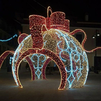 Vente en gros d'usine, lumière d'entrée LED, indice de protection IP65, décoration extérieure, boule arquée 3D, thème Noël et Nouvel An, décoration de la maison