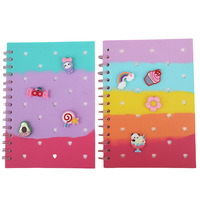 Carnet à spirales A5 en silicone rigide, détachable, avec motif cœur creux, pour planificateur, cahier d'exercices DIY, reliure à feuilles mobiles