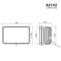 Phare LED Massey Ferguson 40W 4x6 Inch en aluminium pour camion tout-terrain et tracteur État neuf