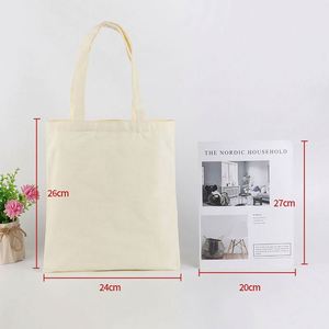Sacs de courses réutilisables personnalisés en gros avec logo imprimé, sacs fourre-tout en toile de coton blanc uni à bas prix - Product Image 3