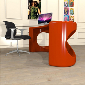 Mesa de oficina moderna de fibra de vidrio de Color rojo, fotos, escritorio de oficina de gama alta para apartamento - Product Image 2