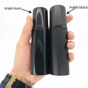 Factory stock small capacity 50ml 60ml 100ml black mousse foamer bright black and matte black foam bottle