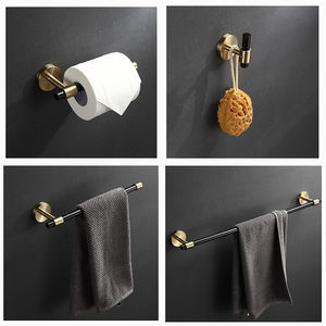 Modern Wall Mounted Gold Stainless Steel Bathroom Walnut Single <strong>Towel</strong> <strong>Rail</strong> - Product Image 6