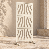 Paravent décoratif autoportant beige pour balcon, écran métallique personnalisable, couleur sur mesure, 1800x900mm pour terrasse, vente en gros, emballage plat