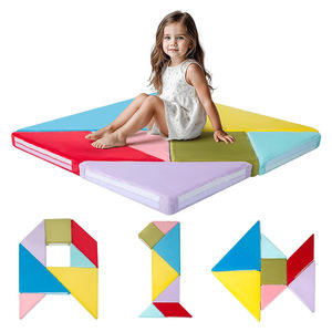 Canapé de jeu modulaire pour enfants en blocs de mousse, ensemble de 7 pièces, puzzle éducatif Tangram pour tout-petits - Product Image 2