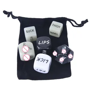 6pcs black sex dice 6 sides best online sex toy adult game dice for male women sexy posture flirting custom dice