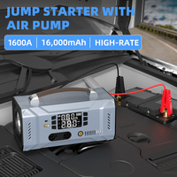 Démarreur de Voiture Portable OEM 16000mAh 12-en-1 12V, Batterie Externe 1600A, Compresseur d'Air Haute Puissance pour Pneus, en Plastique