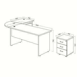 Hot Sale Sembol Eko L Shape Melamine Wood Modern Office <b>Desk</b> Set 160 cm for Wholesale Export - Product Image 5