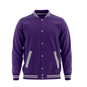 Premium Men's Custom Varsity <b>Jacket</b> Wool Body & PU <b>Leather</b> Sleeves Blank Letterman Baseball <b>Jacket</b> Wholesale Manufacturer - Product Image 2