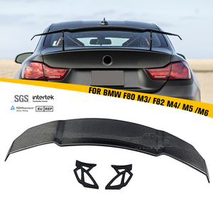 Accessoires HS de véhicules ABS fibre de carbone Look Style botte arrière GT aile aileron de voiture pour <span class=keywords><strong>BMW</strong></span> F80 M3 F82 <span class=keywords><strong>M4</strong></span> M5 M6 - Product Image 1
