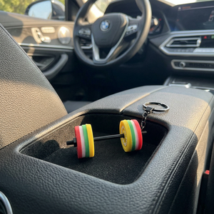 Creative Mini Fitness Barbell Gym Keychain Couple Sports Model Car <b>Bag</b> <b>Charm</b> Gift Lightweight Fashion <b>bag</b> <b>charm</b> - Product Image 3