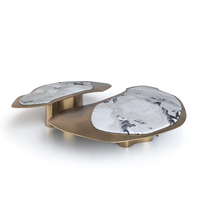 Tables basses en marbre organique double face Dream Home, plateau en pierre artisanal, mobilier de décoration d'intérieur haut de gamme